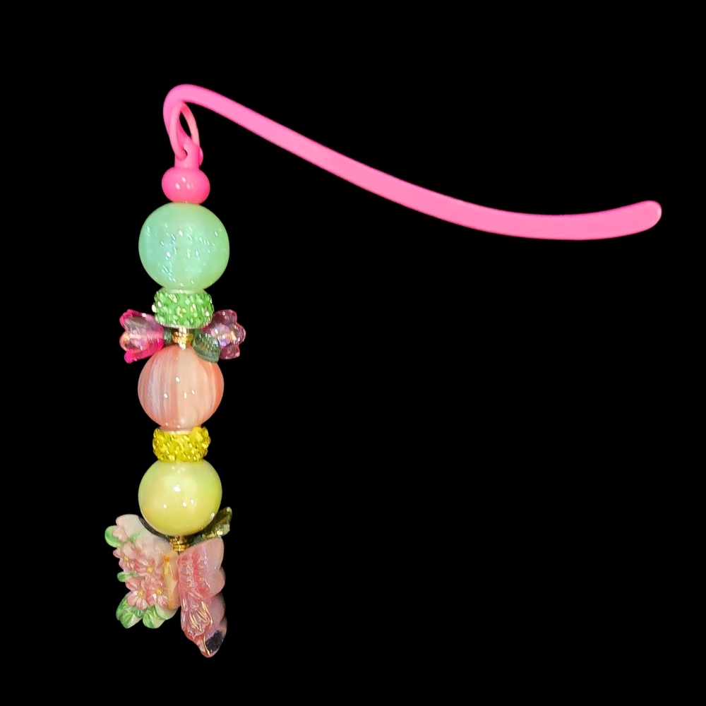 Pink Beaded Butterfly Bookmark/Ornament